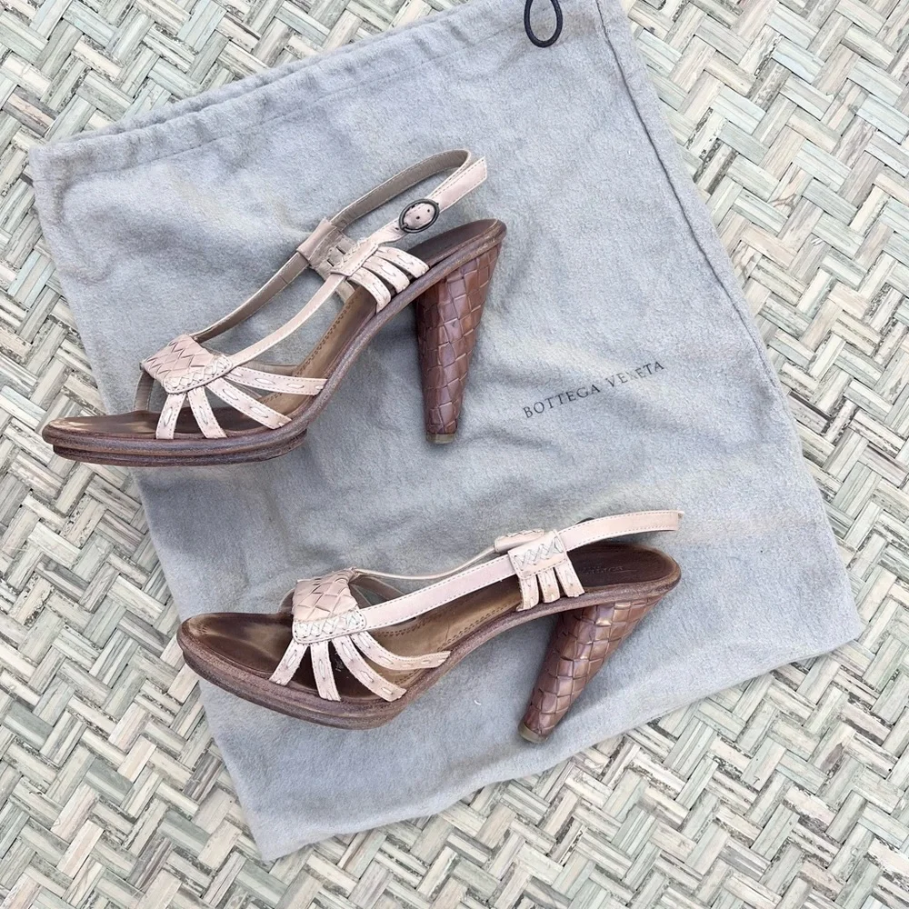 STUNNING BOTTEGA VENETA WOVEN HIGH‎ HEEL SANDALS
